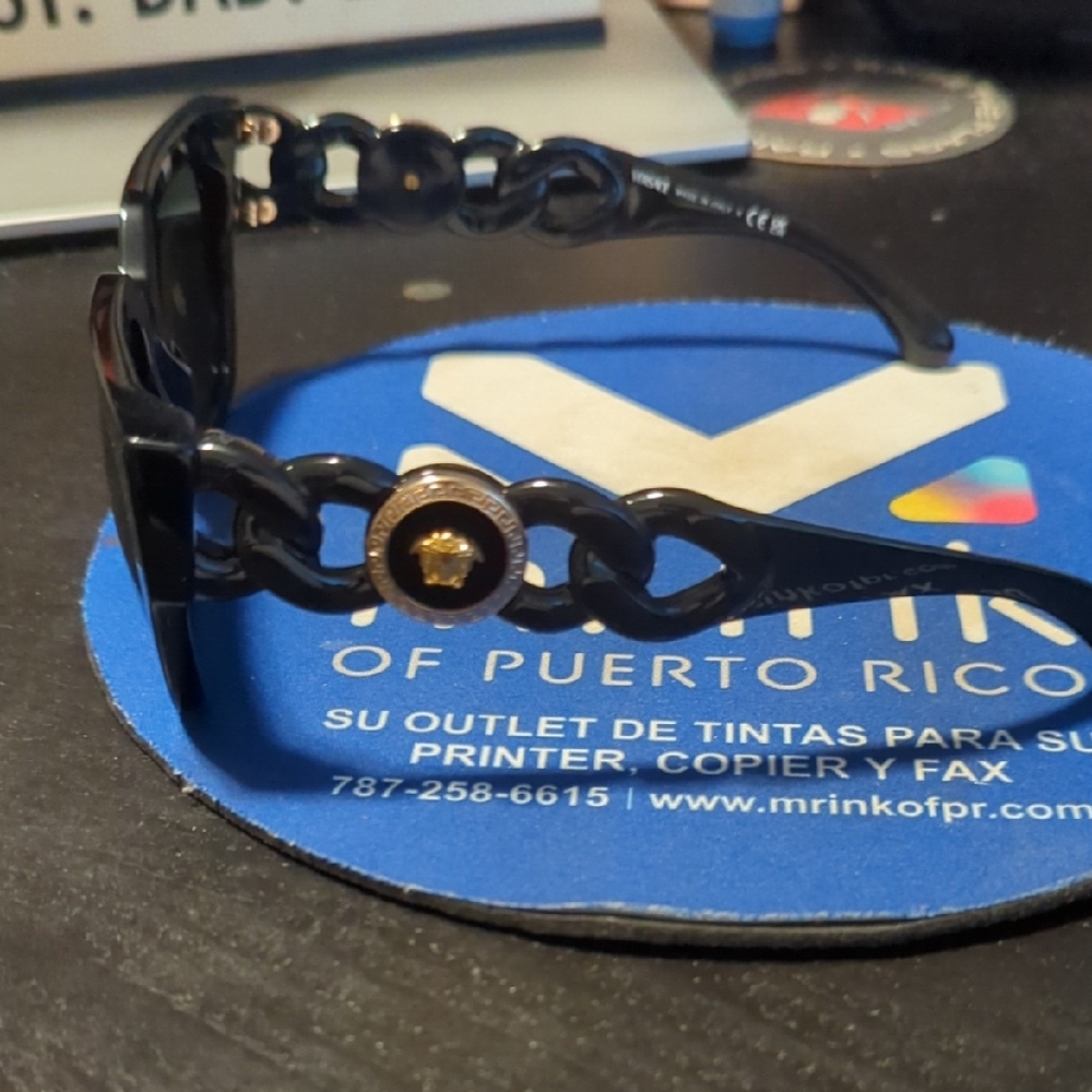 Versace Black Sunglasses with Gold Accent - Picture 6 of 9